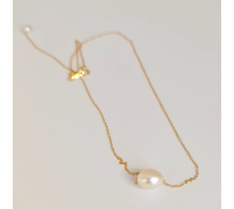 Beauté d'Ô - Collier Or Laminé 14 carats et Véritable Perle d'Eau Douce