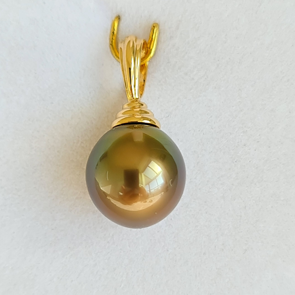 Perle de Rêve - Pendentif Or Jaune 18 carats et Véritable Perle de Tahiti d'exception