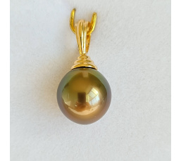 Perle de Rêve - Pendentif Or Jaune 18 carats et Véritable Perle de Tahiti d'exception