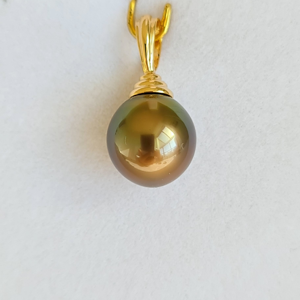 Perle de Rêve - Pendentif Or Jaune 18 carats et Véritable Perle de Tahiti d'exception